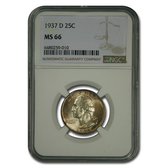 1937-D Washington Quarter MS-66 NGC 1937-D Washington Quarter MS-66 NGC